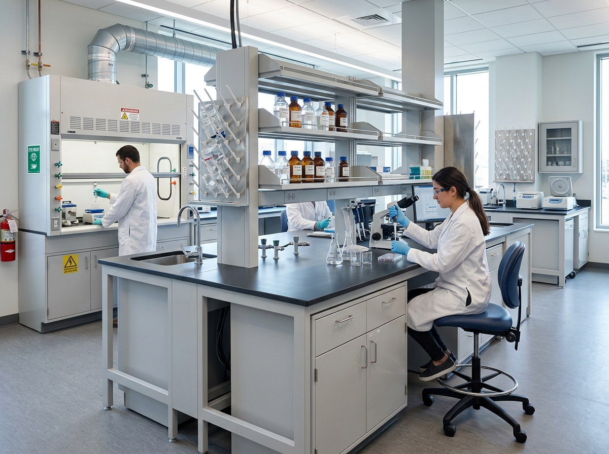 Modern Fume Hood and Workbench Installation